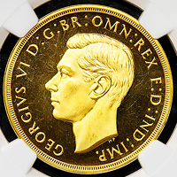ジョージ6世 5ポンド金貨 1937年 NGC PF62