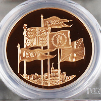 エリザベス2世 5ポンド金貨 1996年 PCGS PR69DCAM